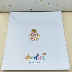 Elegant Pink Enamel Knot Pendant 0.93 grams, 18KT Gold