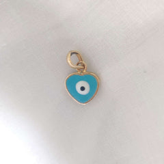 Evil Eye Heart Pendant 1.1 Grams