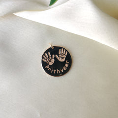 Feet and Hand Impression Pendant 2.4 Grams, 18KT Gold