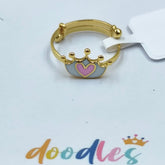 Crown Heart Ring 1.32 Grams, 18KT Gold