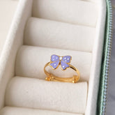 Purple Bow Ring 1.18 Grams, 18KT Gold