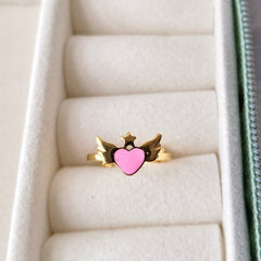 Flying Heart Ring 1.23 Grams, 18KT Gold