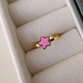 Pink Star Ring 1.04 Grams, 18KT Gold