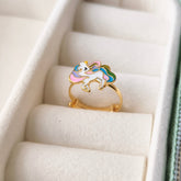 Magical Unicorn Ring 1.34 Grams, 18KT Gold