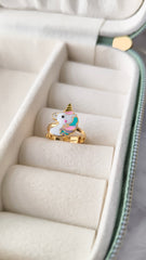 Magical Unicorn Charm Ring 1.49 Grams, 18KT Gold