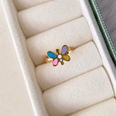 Rainbow Butterfly Ring 1.6 Grams,18KT Gold