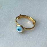 Evil Eye Ring 1.5 Grams, 18KT Gold
