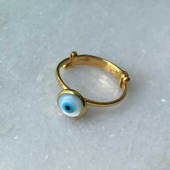 Evil Eye Ring 1.5 Grams, 18KT Gold