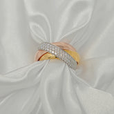 Three-Tone Gold Movable Ring 18KT Gold 12 grams