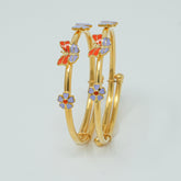 Lavender Whispers Charm Kada ,18 kt Gold 4.745 Grams