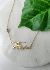 Personalise With Evil Eye Neckpiece 5.42 Grams, 18KT Gold