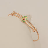 Avocado Charm Bangle 4.2 Grams A Single Piece, 18KT Gold