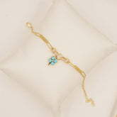 Clover Charm Bracelet 4 Grams, 18KT Gold