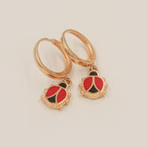 Ladybug Love Earrings 2.6 Grams, 18KT Gold