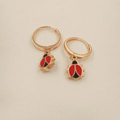 Ladybug Love Earrings 2.6 Grams, 18KT Gold