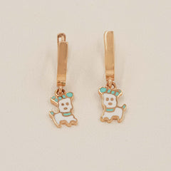 Puppy Pals Earrings 1.8 Grams, 18KT Gold