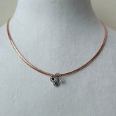 Floral Charm Rose Gold Mesh Necklace 1.45 Grams, 18kt Gold