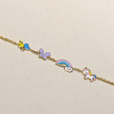 Personalised Four-Charm Fantasy Bracelet in 18KT Gold 3.1 Grams