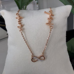 Personalized Infinity Name Necklace in Rose Gold 6.22 Grams, 18KT Gold