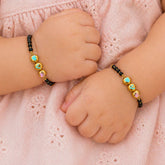 Custom Kids Bracelet with Name Initial & Cute Charms 5.14 Grams a Pair , 18KT Gold