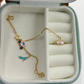 Princess Carriage Enamel Handphool Bracelet 4.35 Grams, 18KT Gold