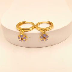 Petal Bloom Loop Earrings 1.96 Grams, 18KT Gold