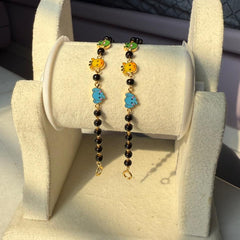 Cute Animal Charm Black Bead Bracelet for Kids 18kt 4.01 grams For A Pair
