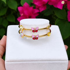 Cupcake butterfly and flower kada 5.3 grams a Single Piece, 18KT Gold