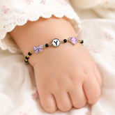 Cute Purple Ribbon & Elephant Nazariya For Baby Girl 4.59 Grams a Pair , 18KT Gold
