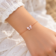 Rose Gold Bow Bracelet for Girls in 18KT Gold 2.42 grams