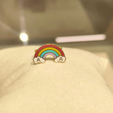 Personalised Rainbow Cloud Ring 1.58 Grams, 18KT Gold