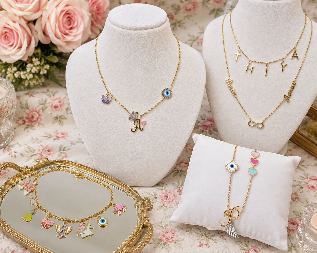 Personalized Kids Jewellery Collection Where Every Charm Tells a Story, Tiny Charms, Big Memories
