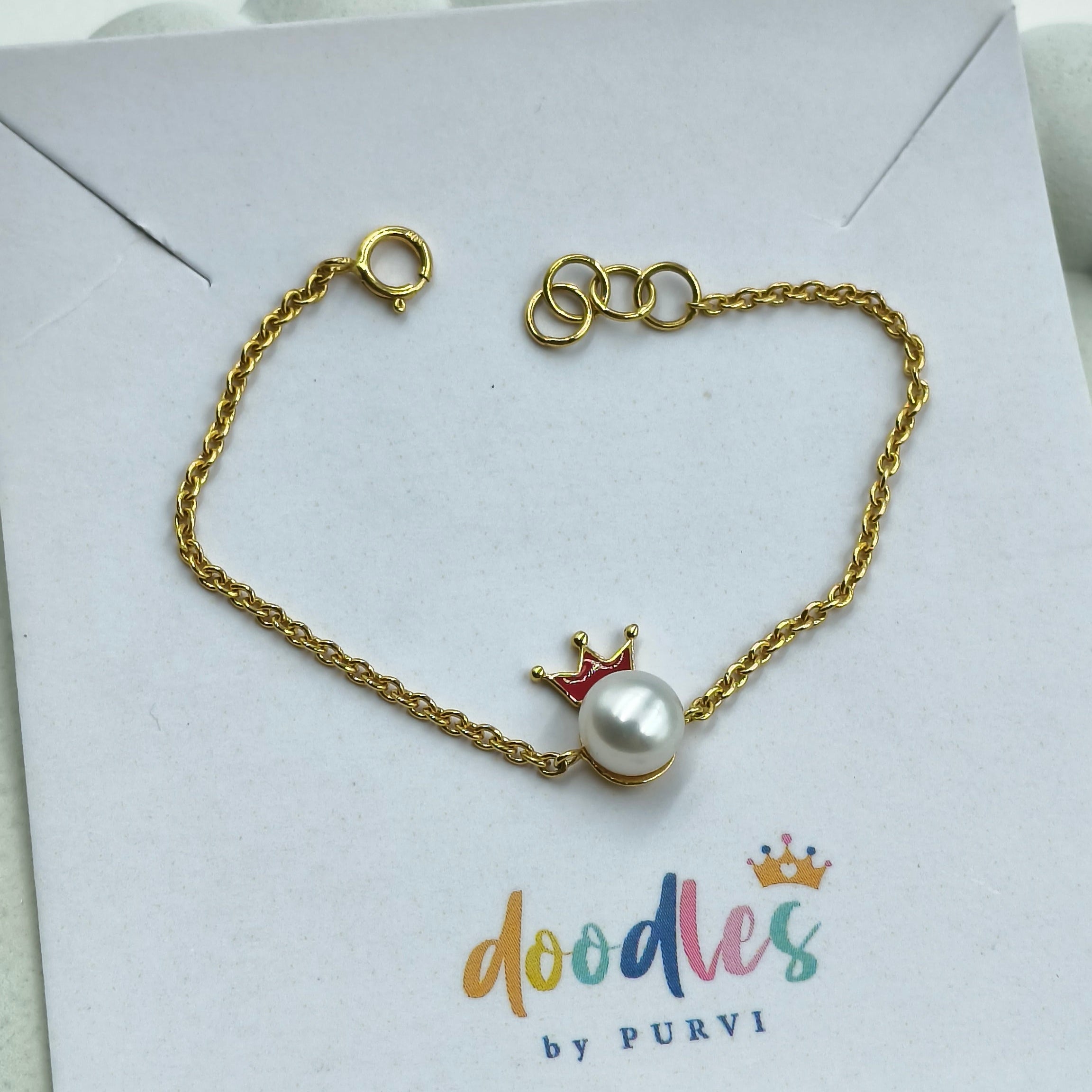 Royal Pearl Bracelet 1.69 Grams, 14KT Gold