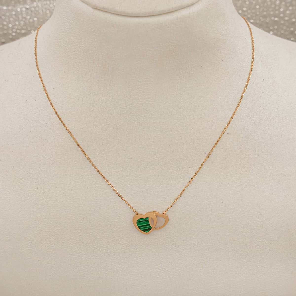 Eternal Hearts Duo Necklace 2.8 Grams, 18kt Gold