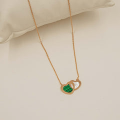 Eternal Hearts Duo Necklace 2.8 Grams, 18kt Gold