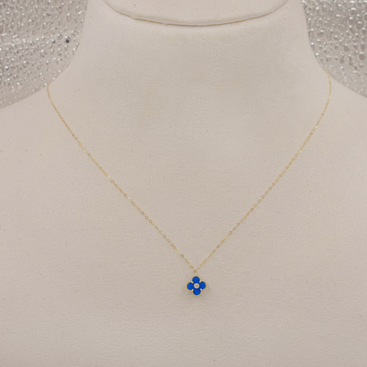 Blue Blossom Necklace 0.58 Grams, 18kt Gold