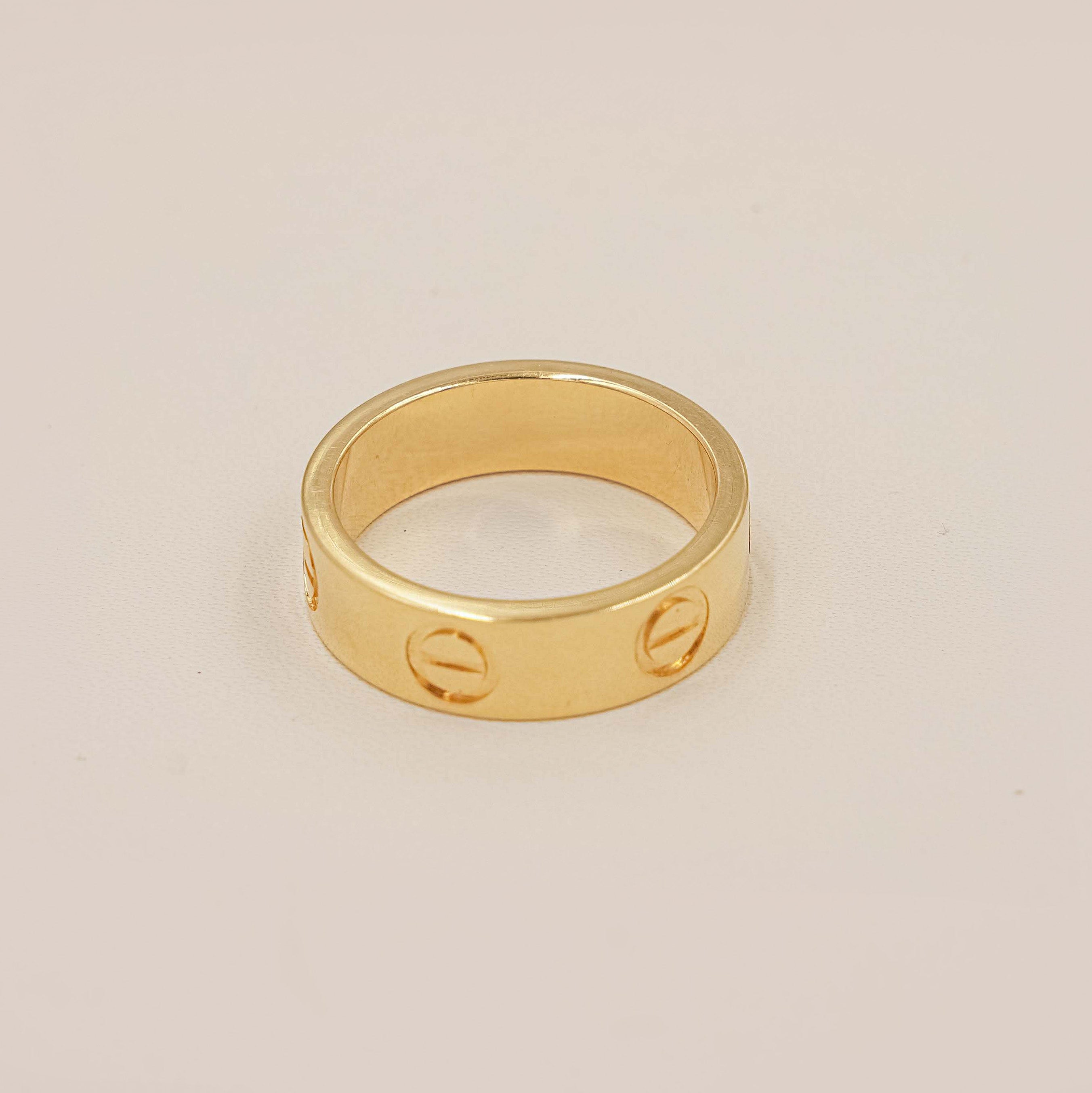 Cartier Band Women Ring 3.78 Grams , 18KT Gold