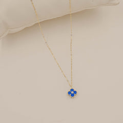 Blue Blossom Necklace 0.58 Grams, 18kt Gold