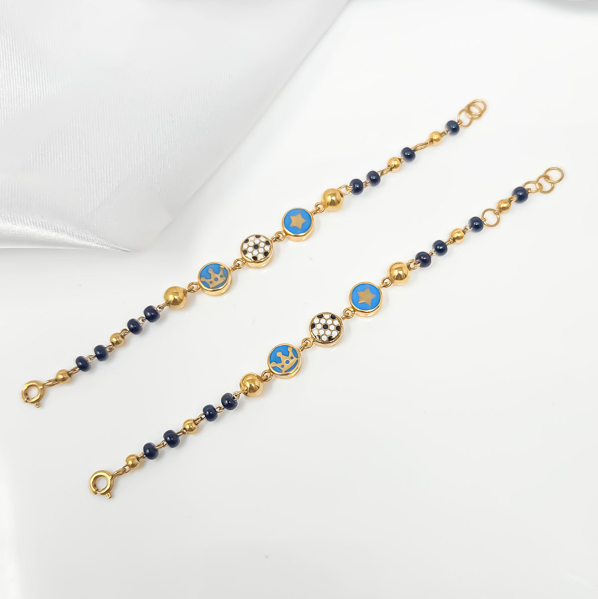 Midnight Prince Charm Bracelet 18kt 6.7 grams For A Pair