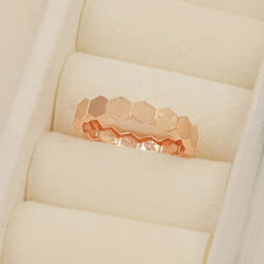 Hexa Rose Gold Band Ring 2 Grams , 18KT Gold