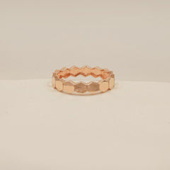 Hexa Rose Gold Band Ring 2 Grams , 18KT Gold