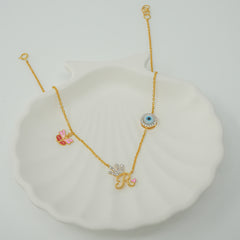 Butterfly Dreams Initial R Necklace 4.34 Grams, 18KT Gold