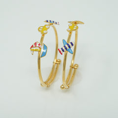 Land, Air & Sea Gold Kada for Boys 18kt Gold 4.65 grams per piece