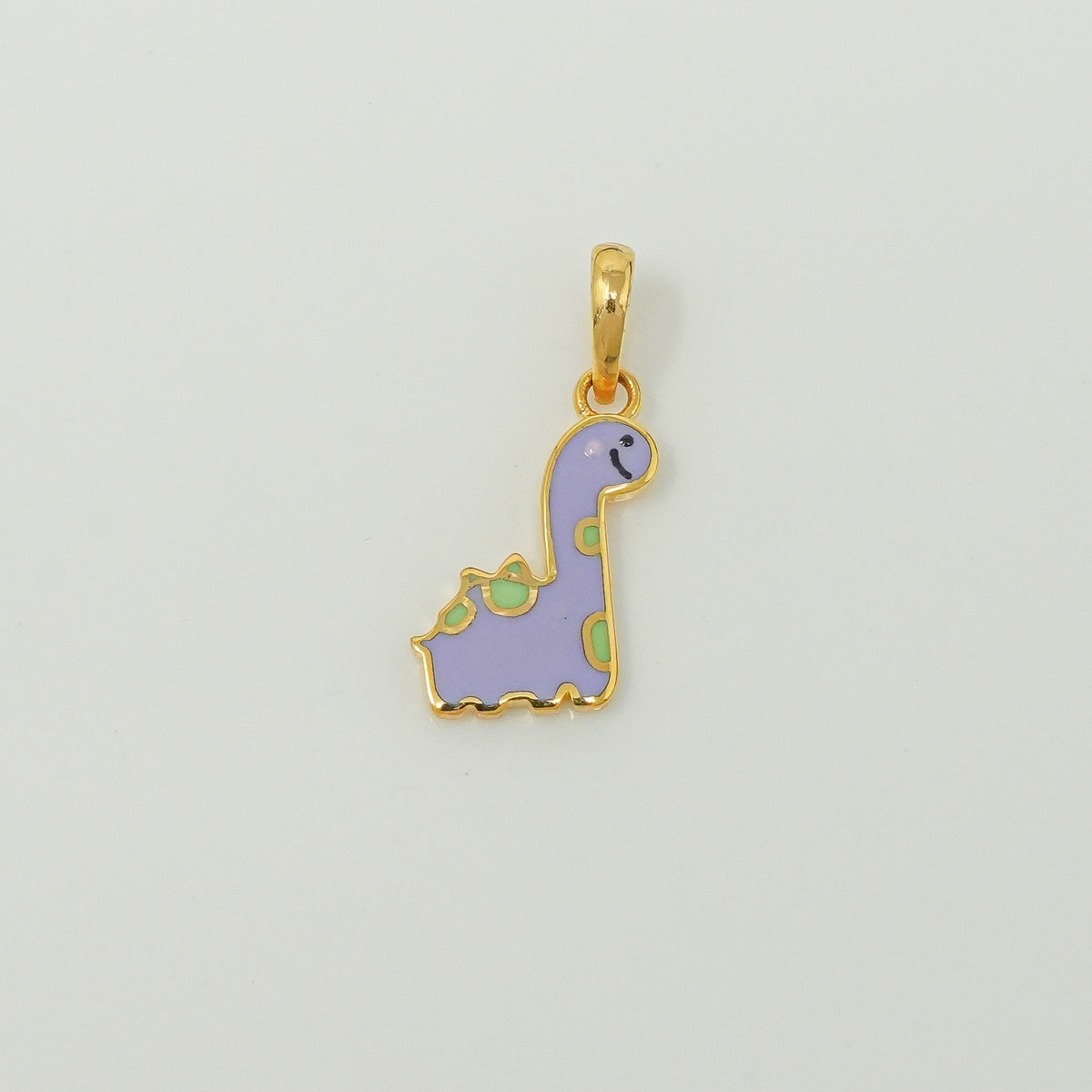Tiny Giraffe Pendant, Lavender Enamel Gold Pendant 0.93 grams, 18KT Gold
