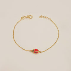 Lucky Ladybug Bracelet 1.2 Grams, 18KT Gold