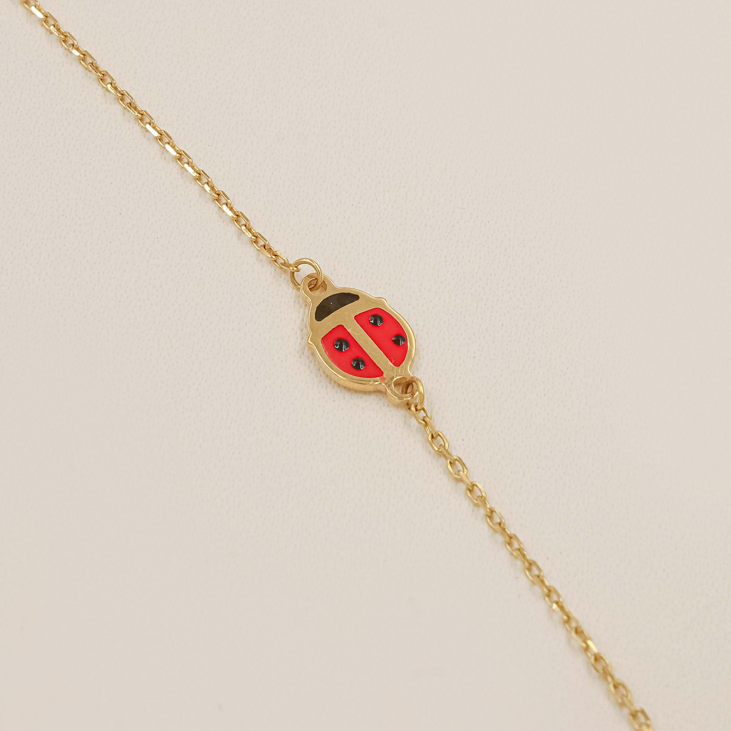 Lucky Ladybug Bracelet 1.2 Grams, 18KT Gold