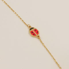 Lucky Ladybug Bracelet 1.2 Grams, 18KT Gold