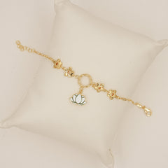 Lotus Blossom Bracelet 4.2 Grams, 18KT Gold