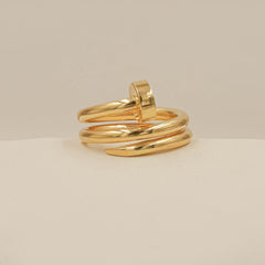 Cartier Inspired Nail Wrap Ring 3.71 Grams , 18KT Gold
