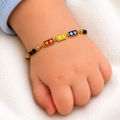 Multicolour Enamel Gold Nazariya for Baby Boys 18kt Gold 6.2 Grams For A Pair